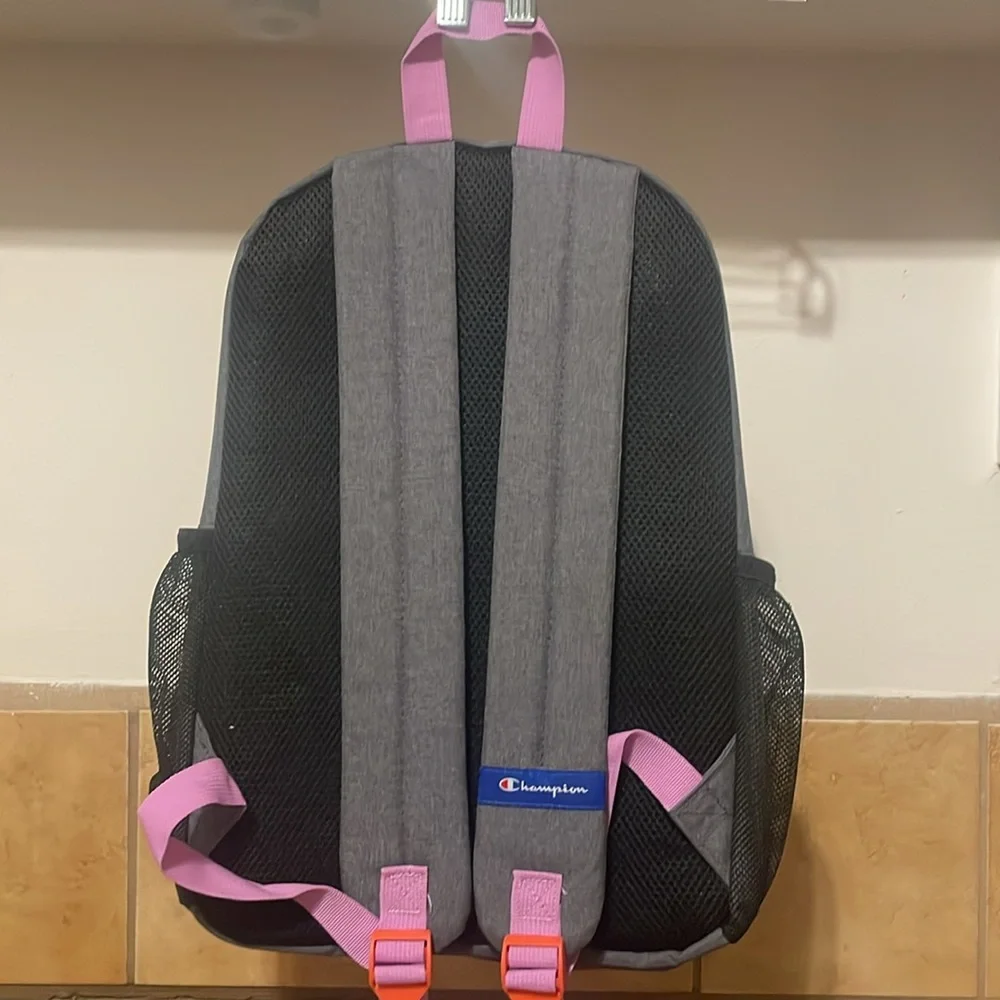❤️ Champion Youth Backpack One Size Grey/Multi - CHY1017HB-095 (NWT)
